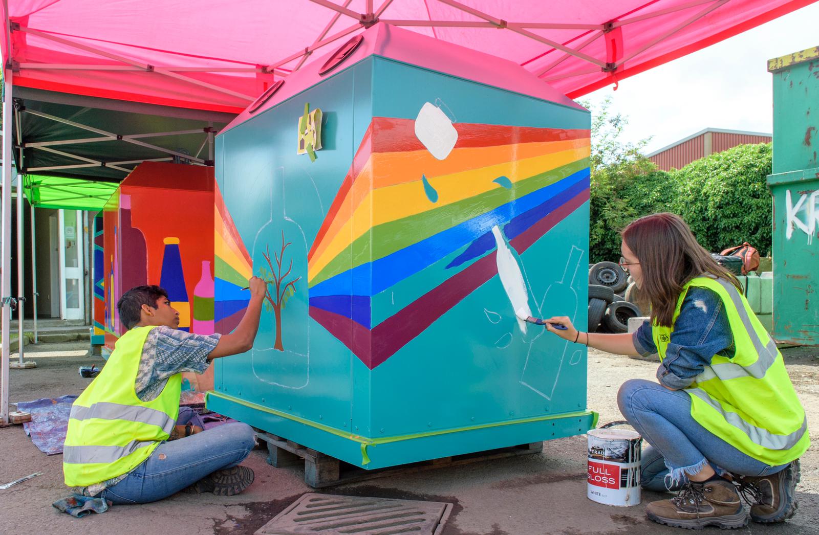The unveiling of three new community designed glass banks Zero Waste Leeds