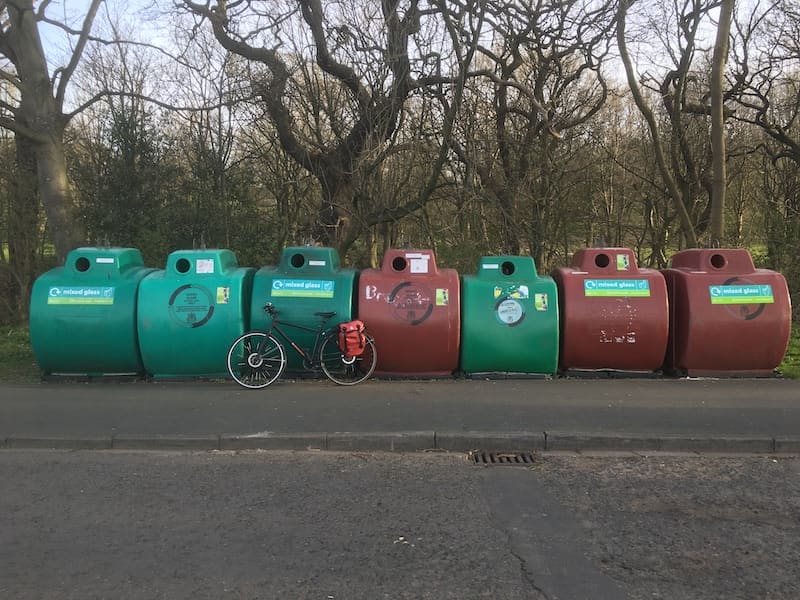 Glass recycling bins at Roundhay Park